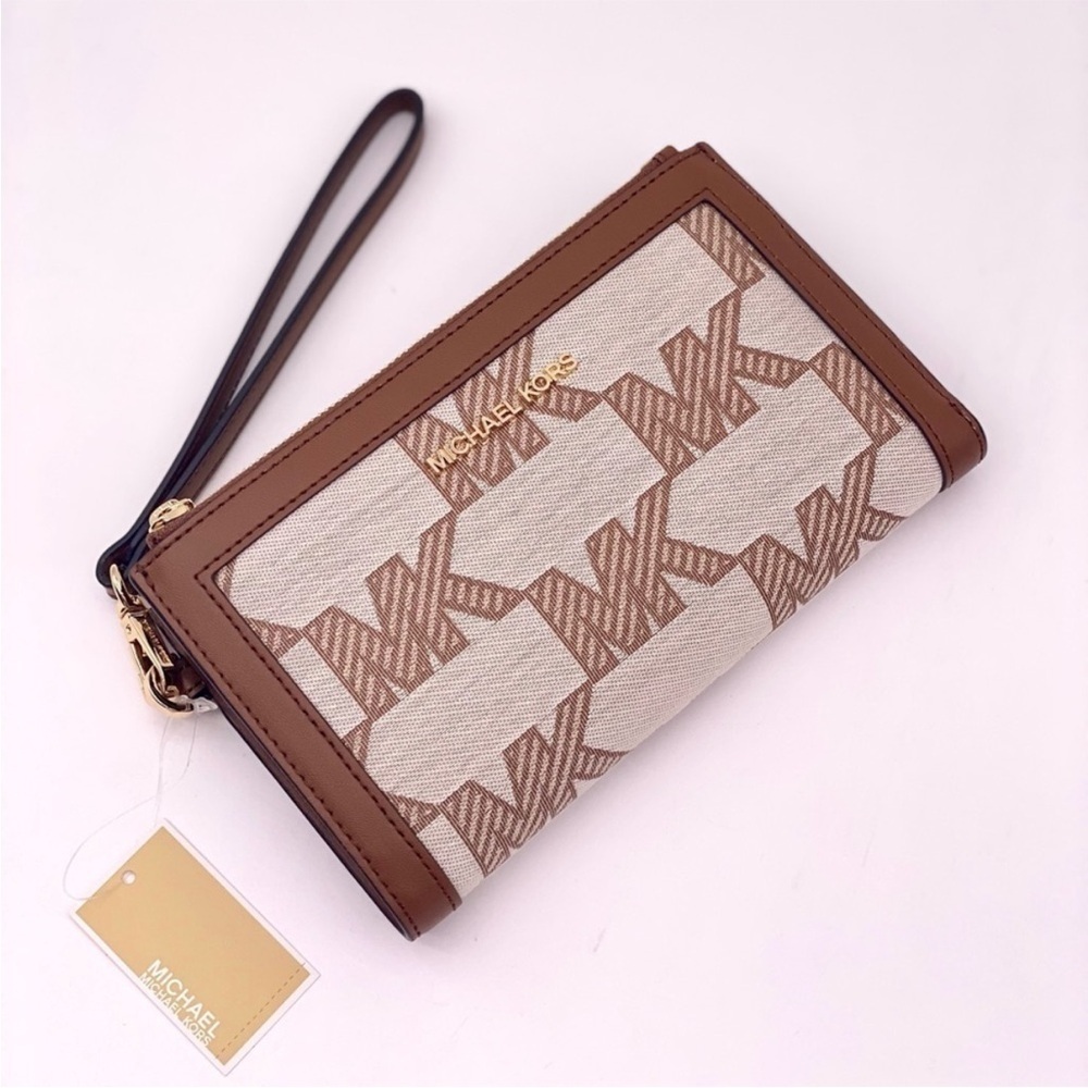 Michael Kors DoubleZip Wristlet Wallet Luggage